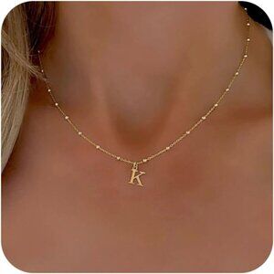 Hypoallergenic Initial Charm Necklace - Dainty A-Z Pendant - Perfect Gift Boxed